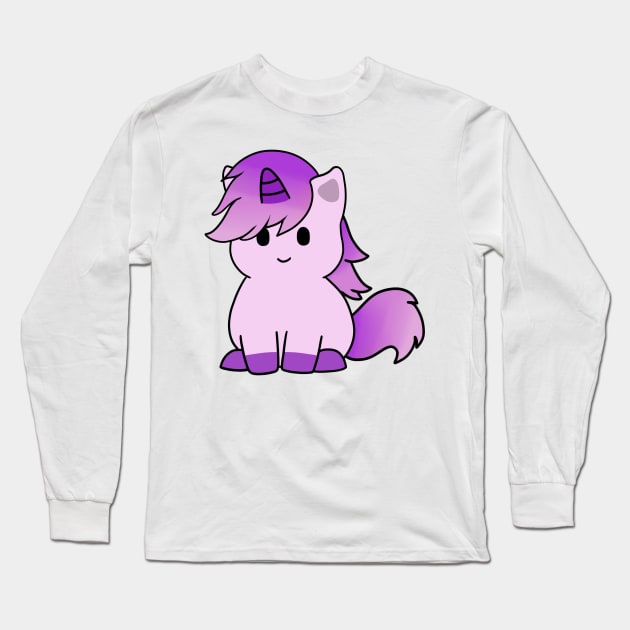 Purple Unicorn Long Sleeve T-Shirt by BiscuitSnack